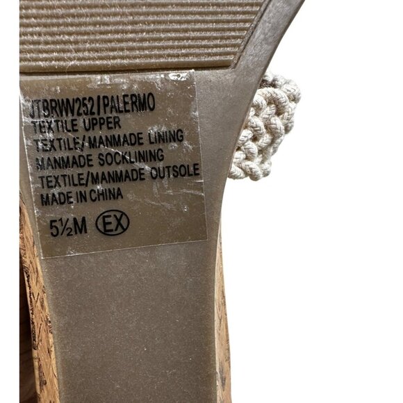 Jelly Pop Crochet Sandals Womens Size 5.5 Palermo Cork Sole Back Zipper Closure - Picture 9 of 9